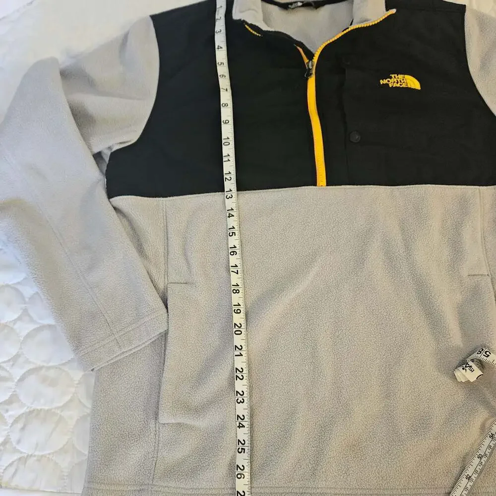 The North Face Men's Gray Black Fleece 1/4 Zip Pullover Jacket Size L